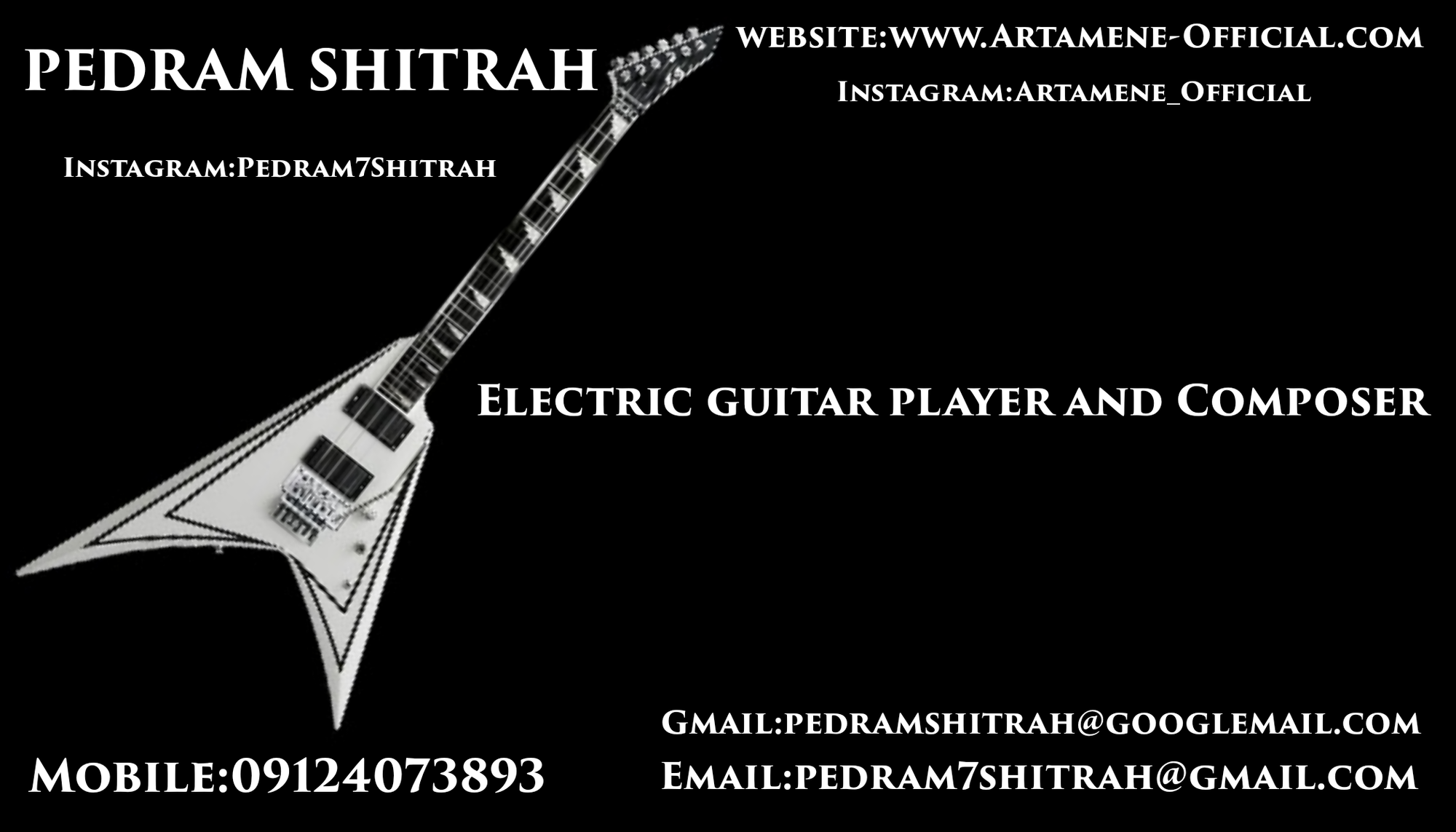 Pedram Shitrah – guitar lessons card